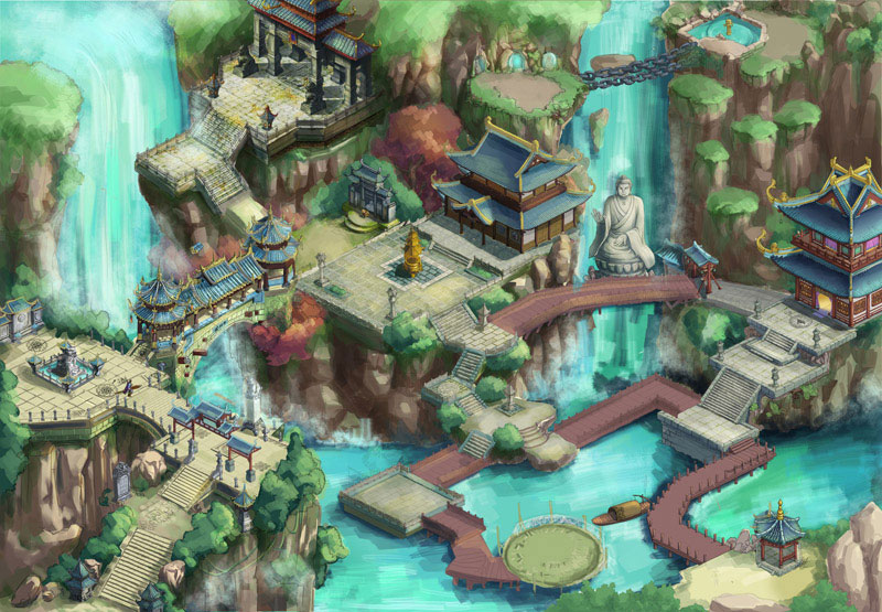 《侠义世界》游戏场景原画 峨眉山位于中国四川峨眉山市境内,景区面积154平方公里,最高峰万佛顶海拔3099米。地势陡峭,风景秀丽,有秀甲天下之美誉。气候多样,植被丰富,共有3000多种植物,其中包括世界上稀有的树种。 真实场景 山路沿途有较多猴群,常结队向游人讨食,胜为峨眉一大特色。它是中国四大佛教名山之一,有寺庙约26座,重要的有八大寺庙,佛事频繁。 《侠义世界》场景截图 峨眉与少林、武当共为中土武术的三大宗派。峨眉山武术,内容广泛、技艺精湛、崛起西南、威震全国、称雄东方,誉满全球。峨眉派总的特